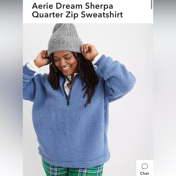 Aerie Dream Sherpa Quarter Zip Sweatshirt - Picture 1 of 4